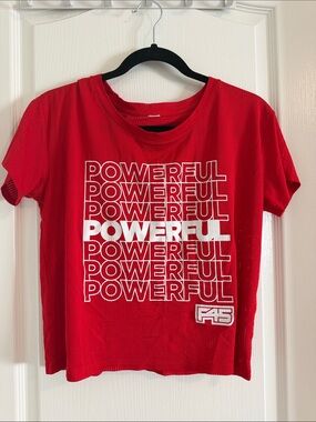 F45 Women's Red 'Powerful' Crop Top